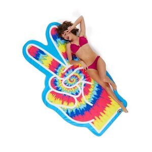 New Bigmouth Giant Oversized Tye Dye Peace Sign Beach Towel Microfiber Wrap